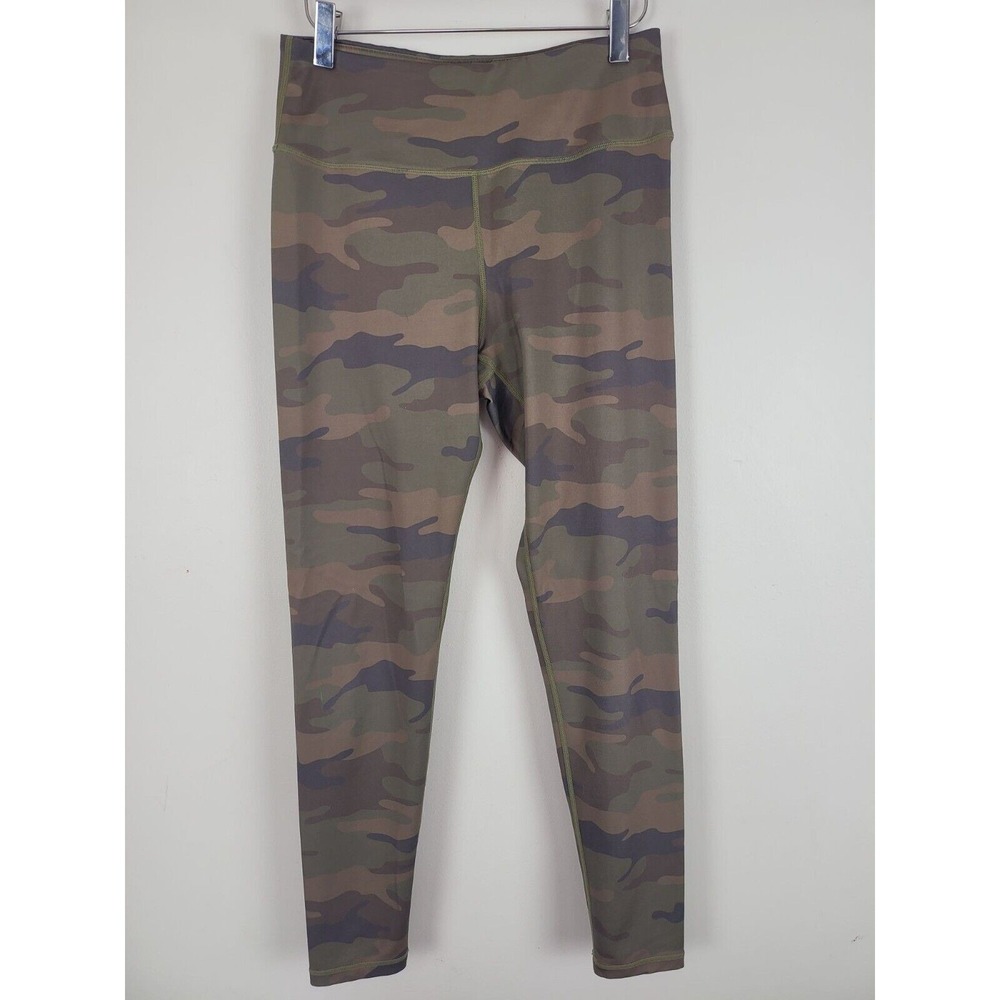 Yelete Green Camo Leggings Med Womens High Rise Skinny Leg Pull On Athleisure